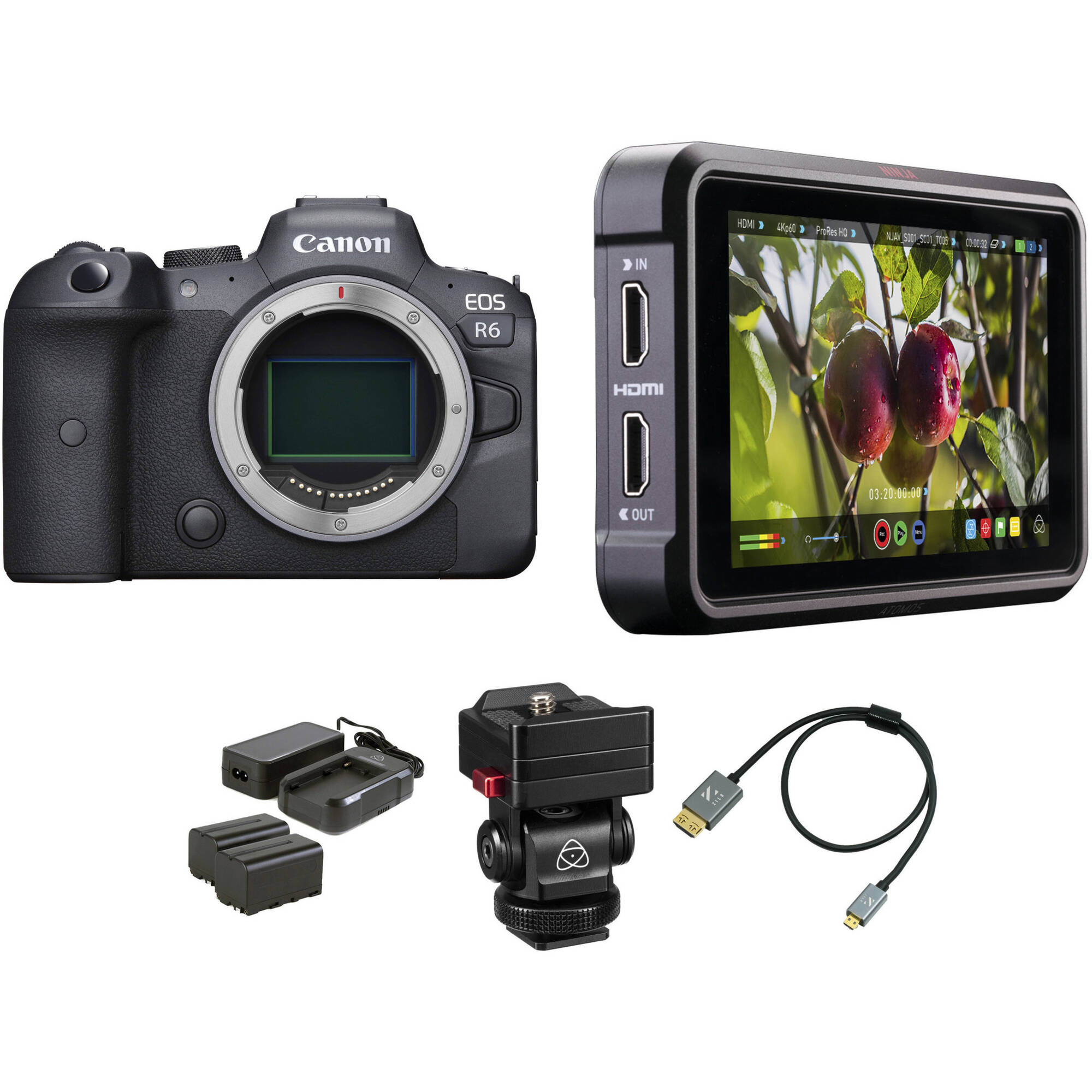 Cámara sin espejo Canon EOS R6 con kit de cine
