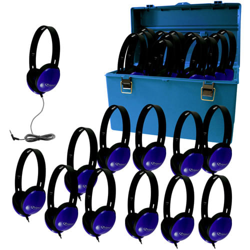 Hamiltonbuhl Lab Pack of Primo Student Headphones (conjunto de 24, azul)