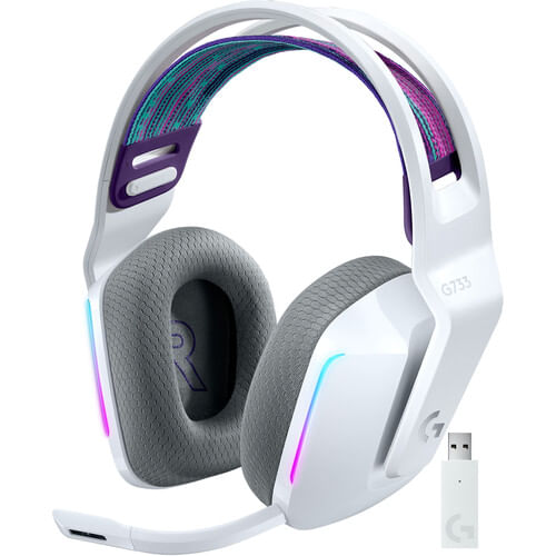 Logitech G G733 LIGHTSPEED Auriculares inalámbricos para juegos RGB (Blanco)