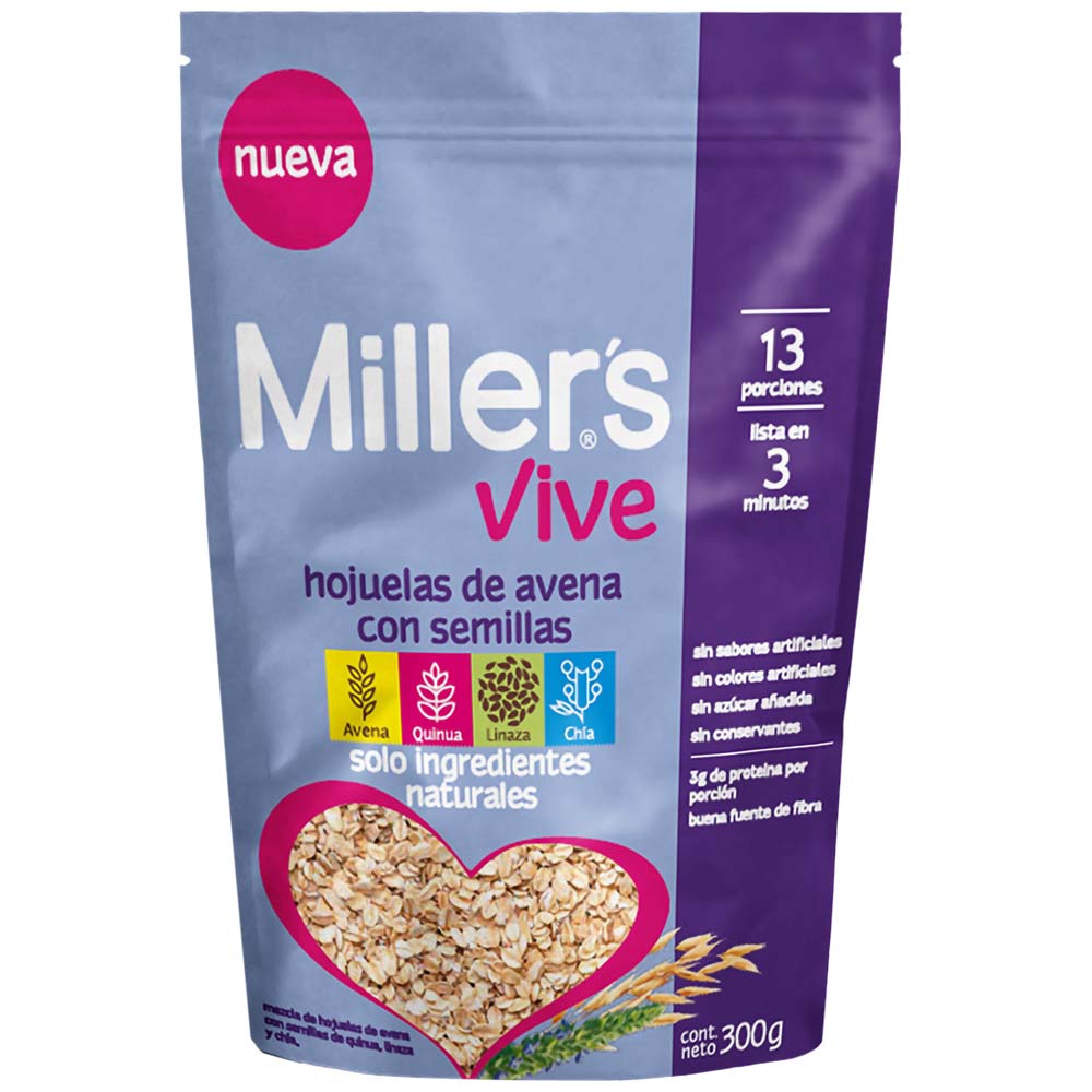 Hojuelas de Avena con Semilla MILLER'S Vive Doypack 300g