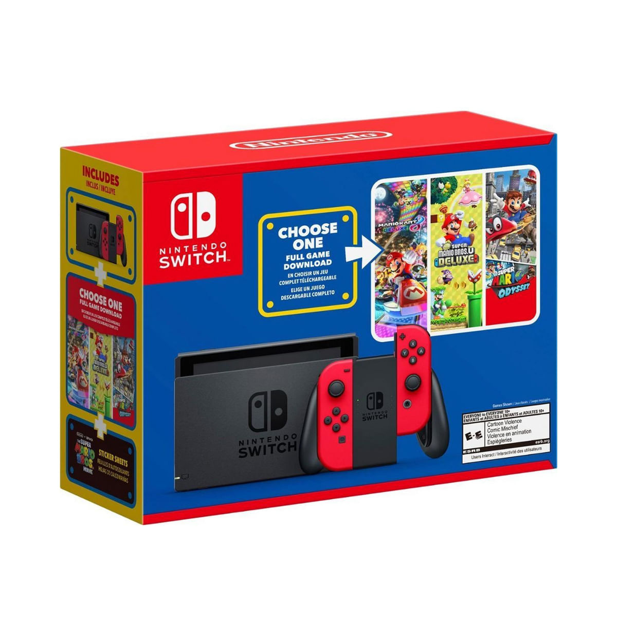 Consola Nintendo Switch 2019 Mario Bundle + 1 Juego Digital a Elección