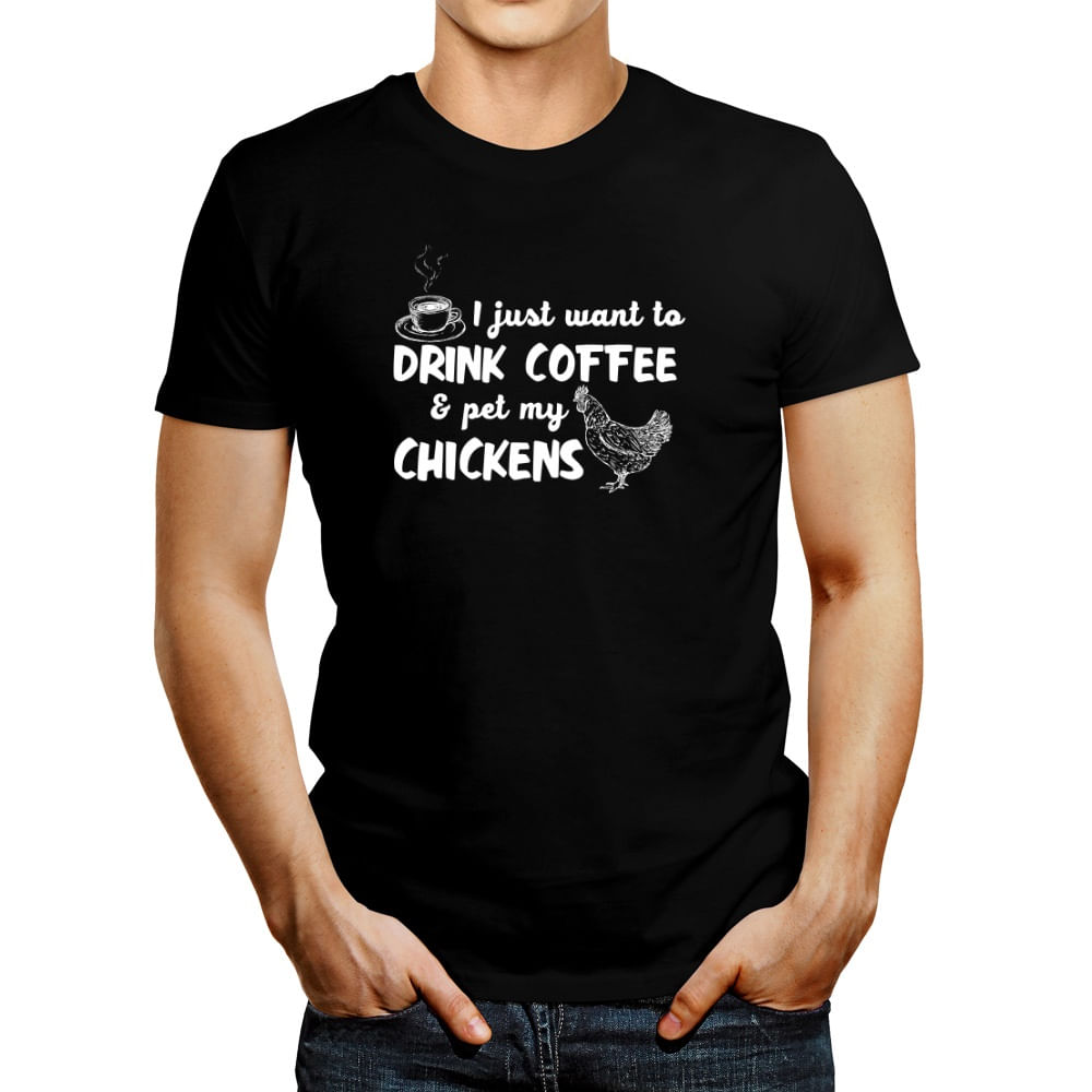 Polo de Hombre Idakoos I Just Want To Drink Coffee And Pet My Chickens
