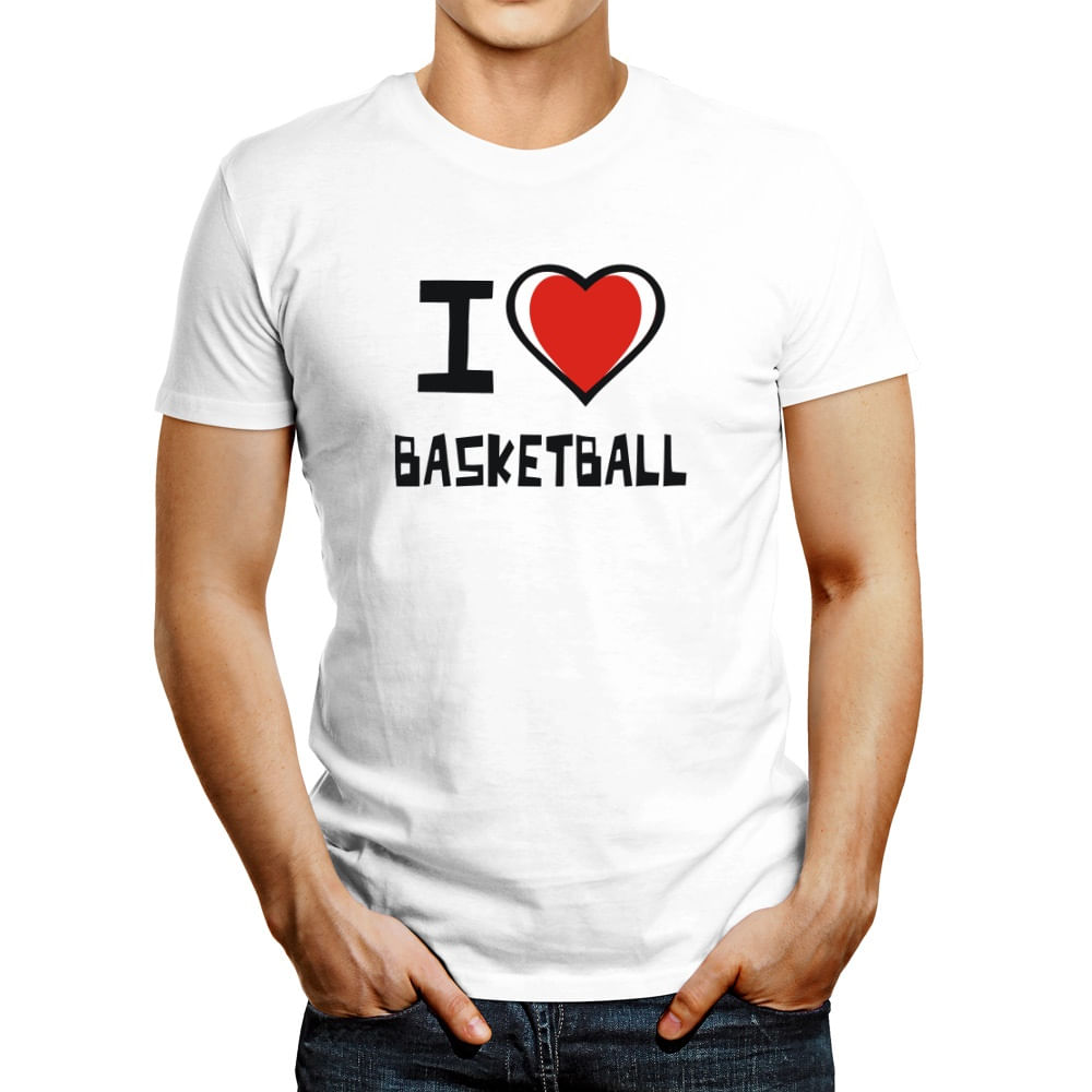 Polo de Hombre Idakoos I Love Basketball Bicolor Heart