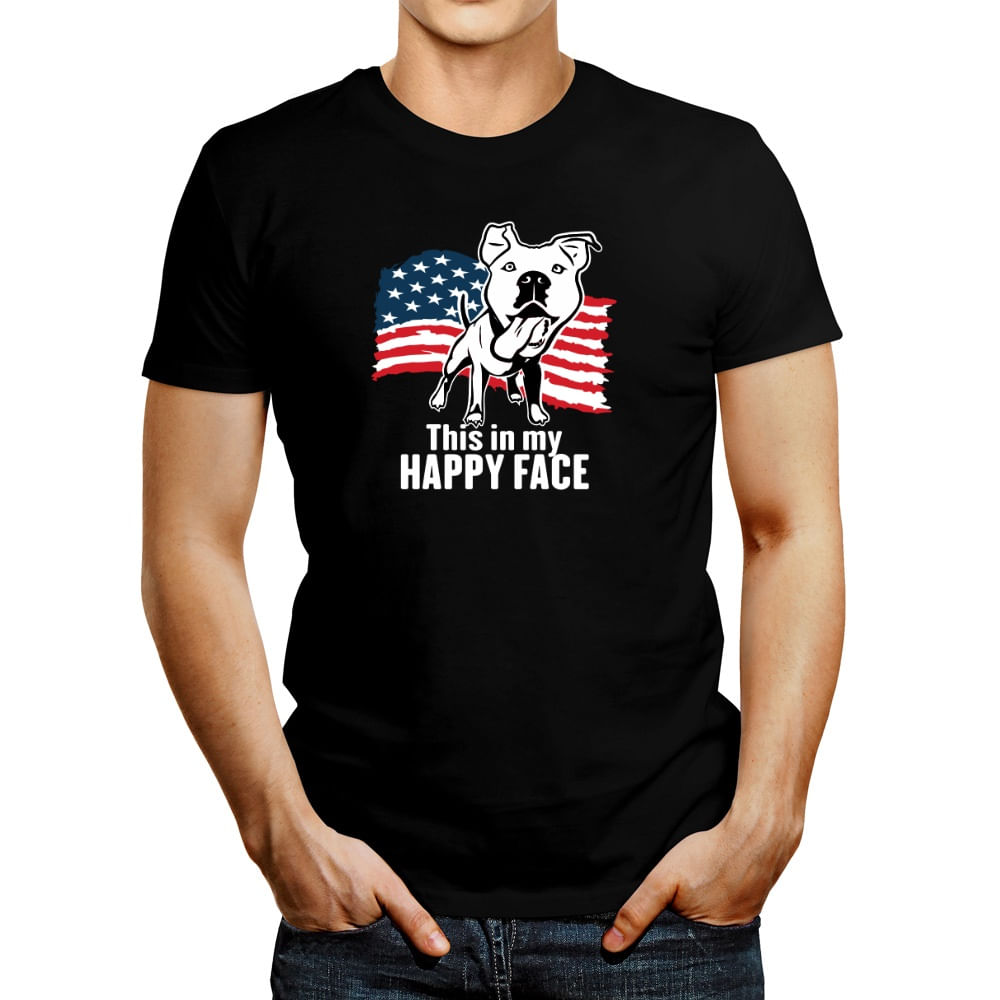 Polo de Hombre Idakoos This Is My Happy Face American Pitbull Terrier