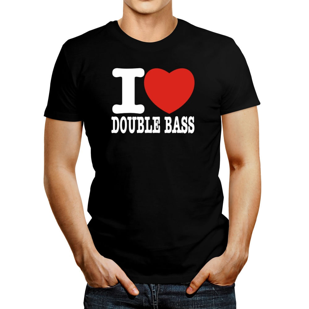 Polo de Hombre Idakoos I Love Double Bass Bold Font