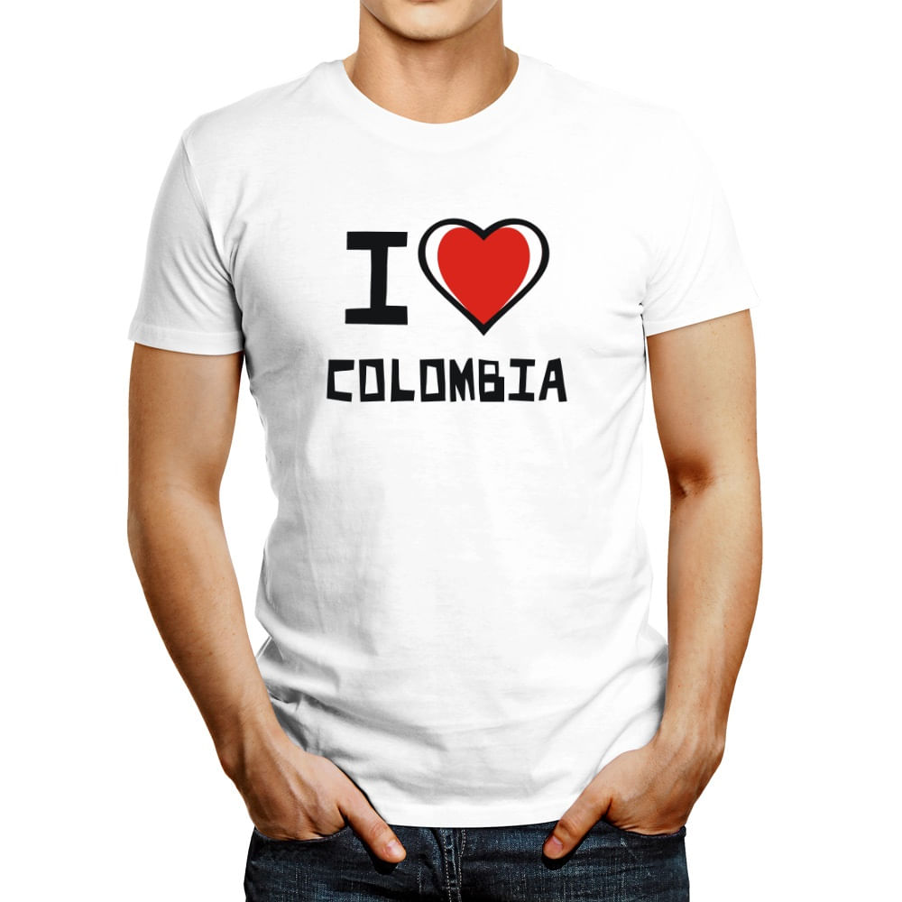 Polo de Hombre Idakoos I Love Colombia Bicolor Heart