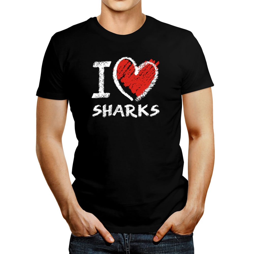 Polo de Hombre Idakoos I Love Sharks Chalk Style
