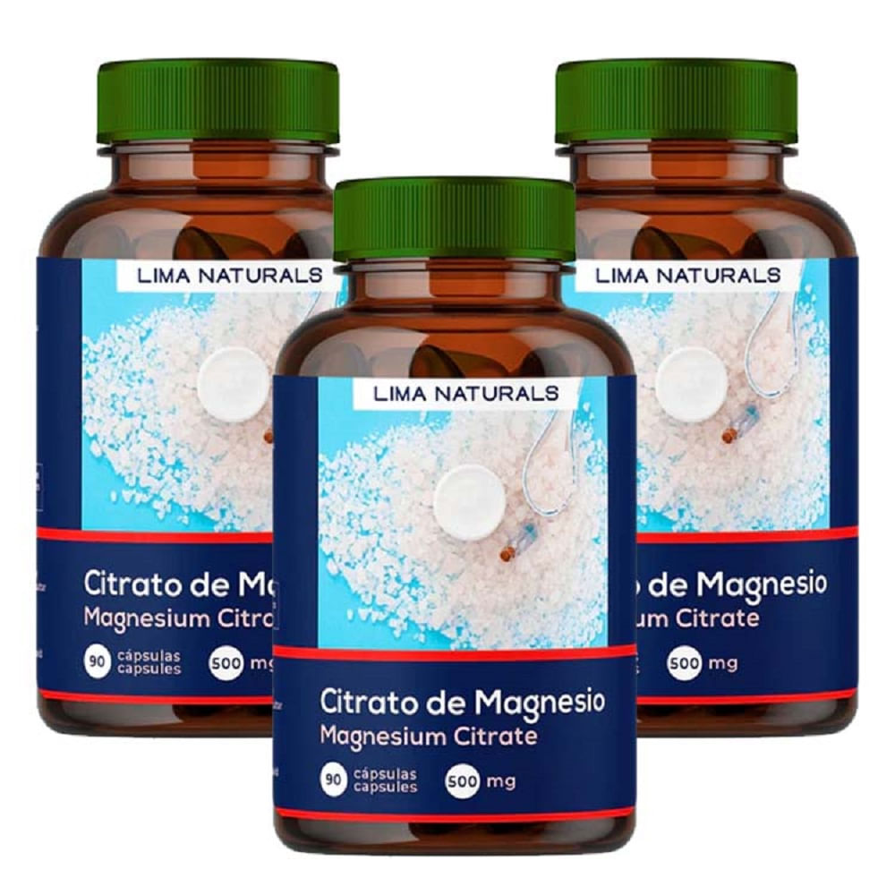 Citrato de Magnesio 500mg Lima Naturals Cápsulas Pack x 3