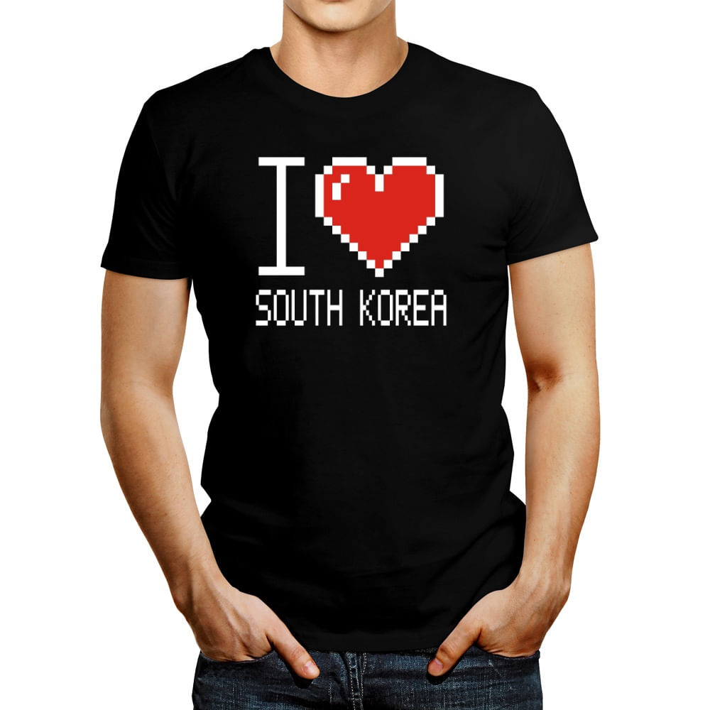 Polo de Hombre Idakoos I Love South Korea Pixelated