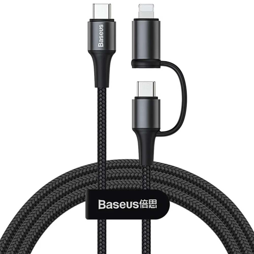Cable BASEUS 2 en 1 Tipo C a Tipo C Trenzado 1m