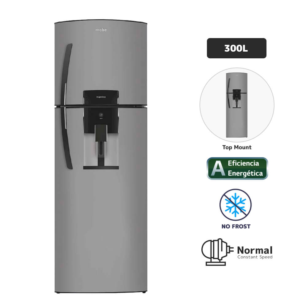 Refrigeradora MABE 300L No Frost RMA305FWPT Platinum