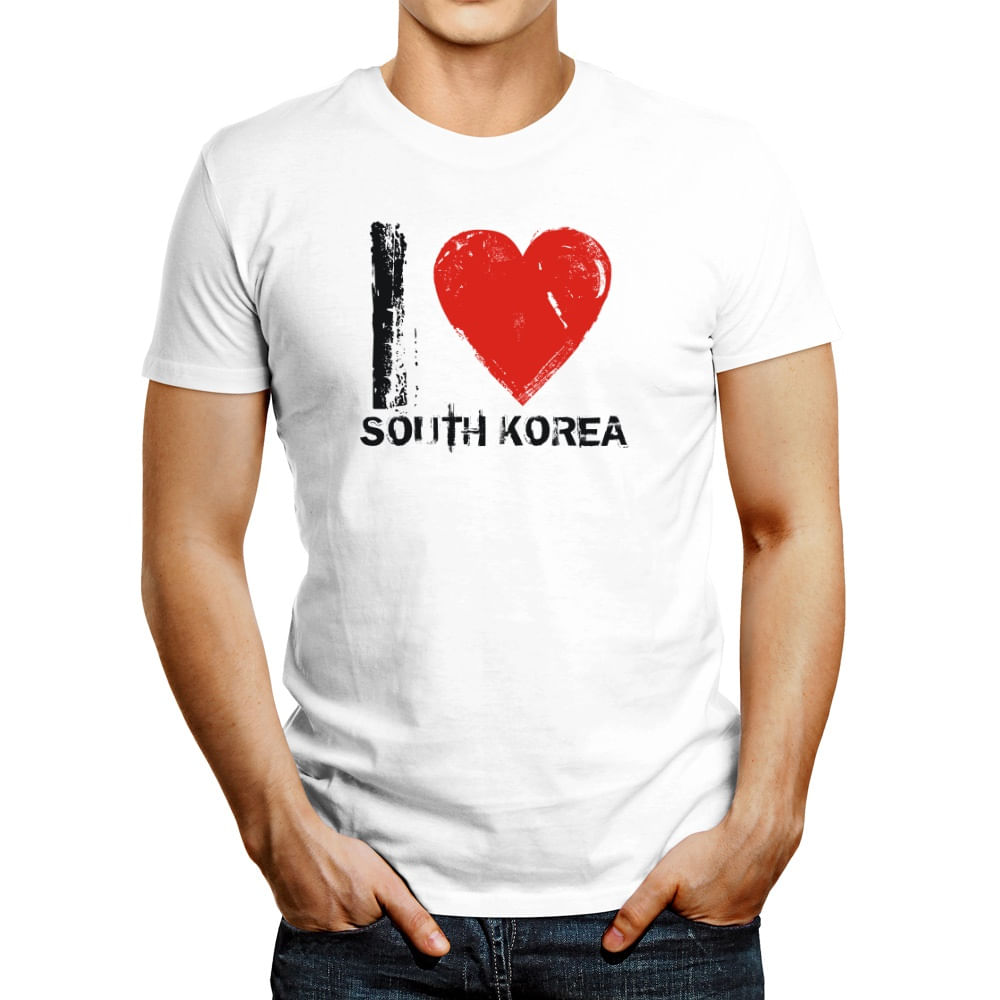 Polo de Hombre Idakoos I Love South Korea Vintage
