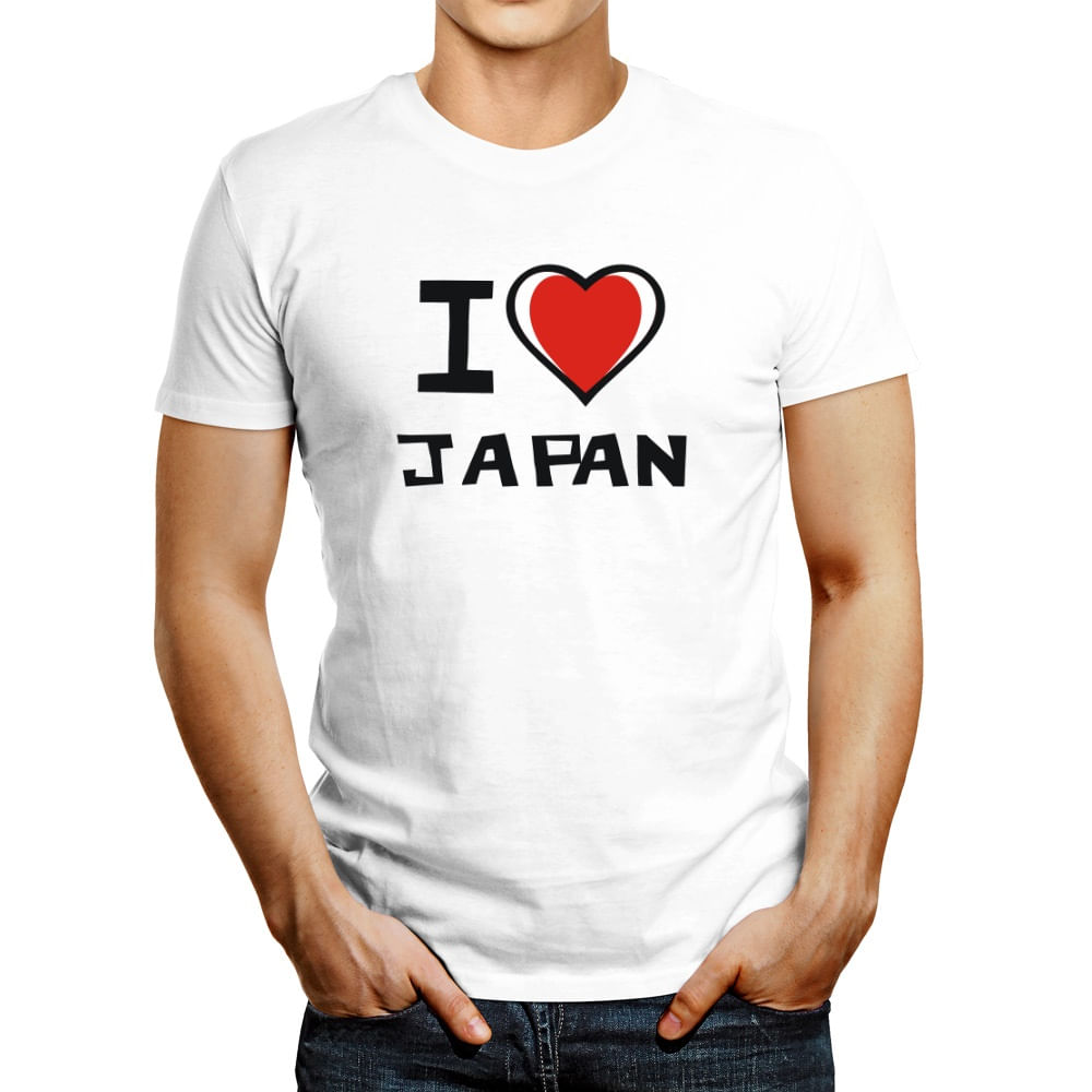 Polo de Hombre Idakoos I Love Japan Bicolor Heart