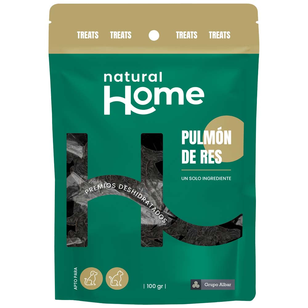 Comida para Perros NATURAL HOME Pulmón de Res Paquete 100g