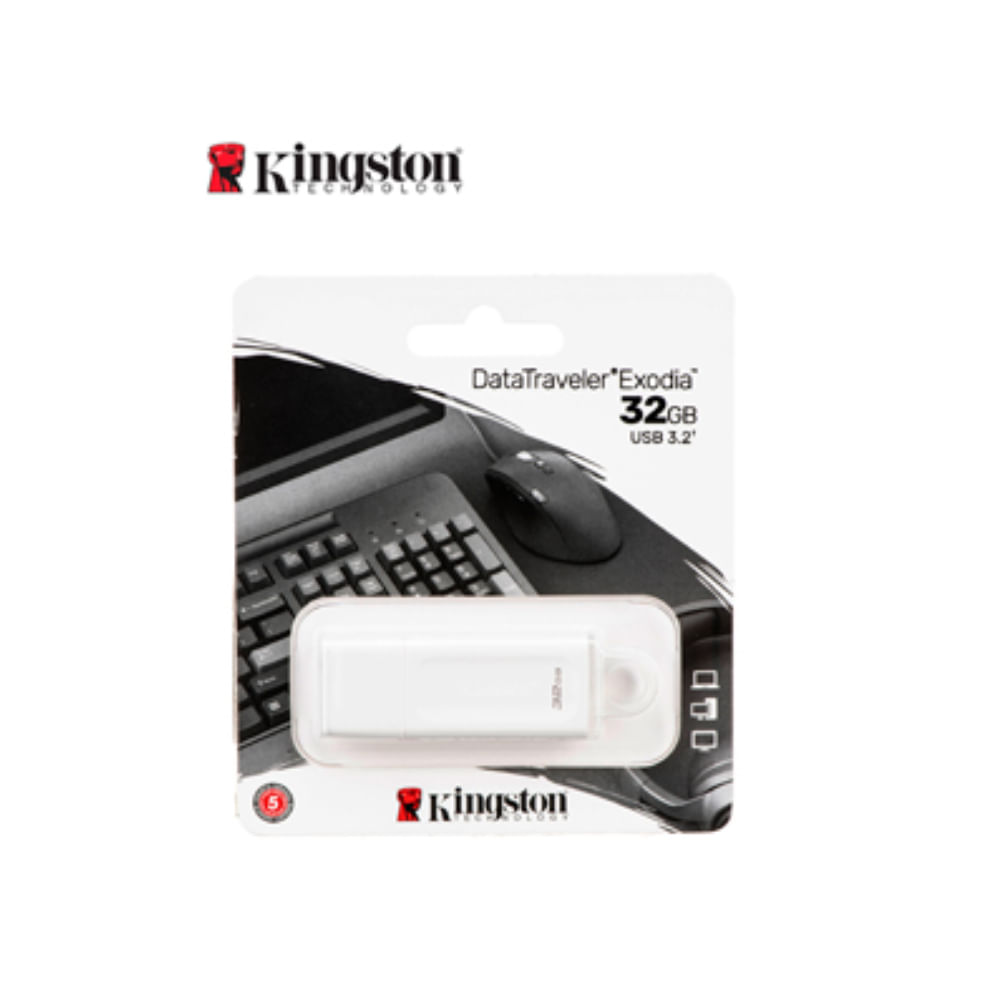 Memoria Flash USB Kingston DataTraveler Exodia 32GB USB 3.2 Gen 1 Blanco