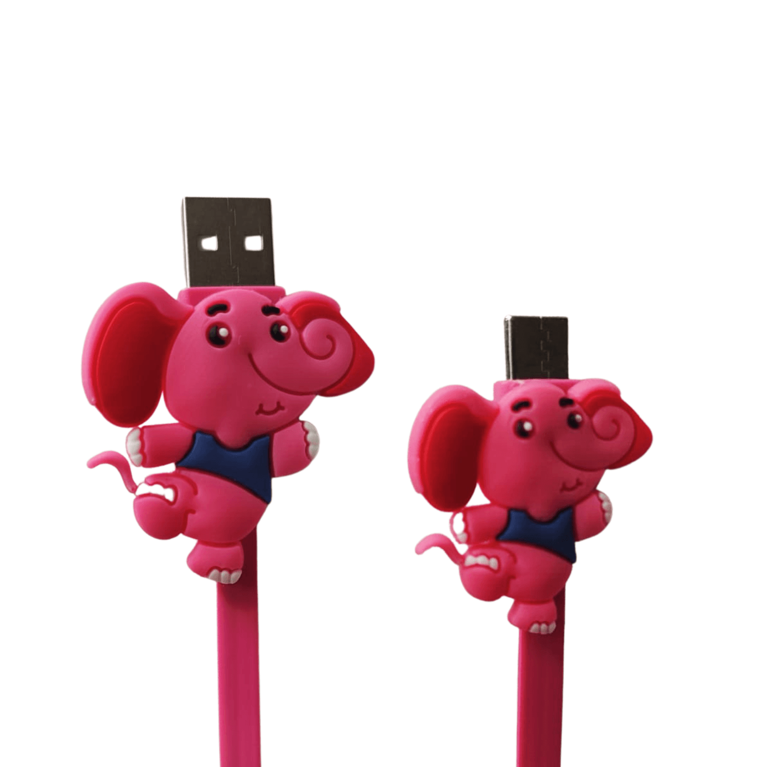 Cable Tipo C USB Celular Elefante Rosado