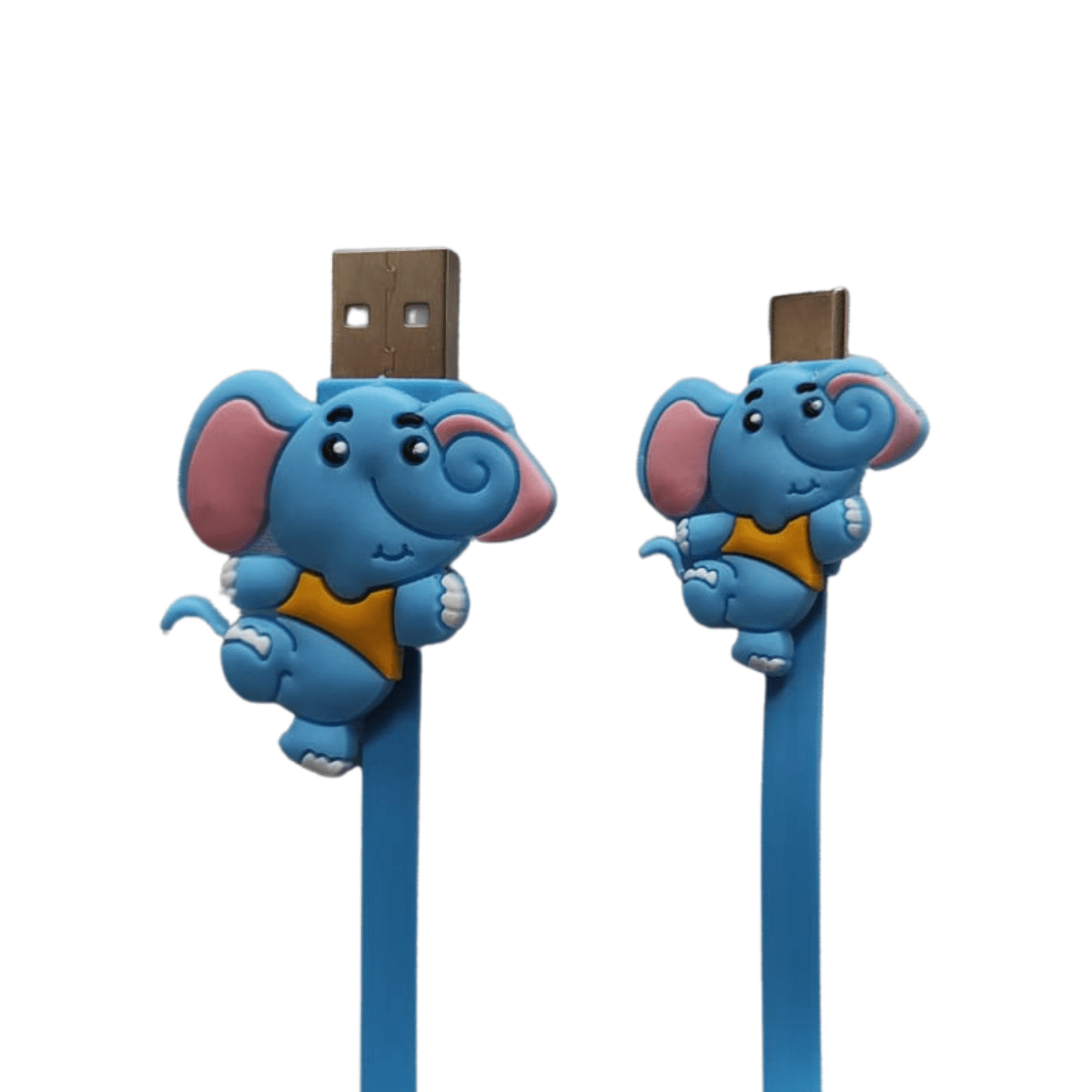 Cable Cargador Tipo USB-C Elefante Celeste