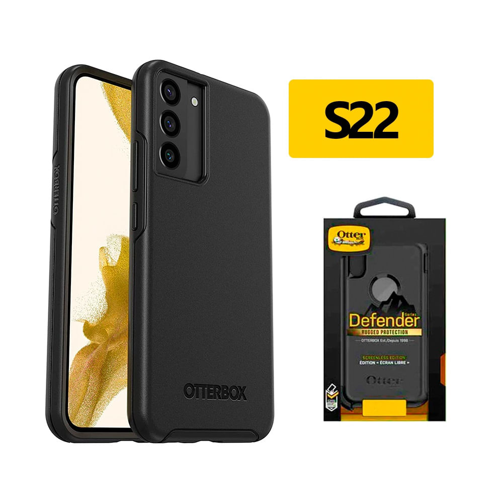 Case Otterbox Anticaidas Negro Para Samsung S22