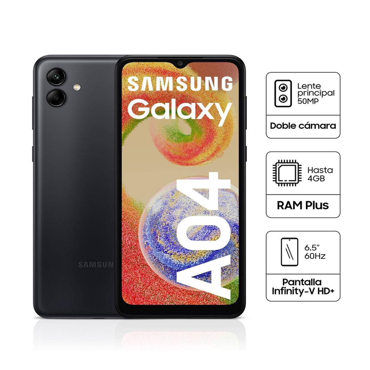 Celular Samsung Galaxy A04 64GB 4GB Negro