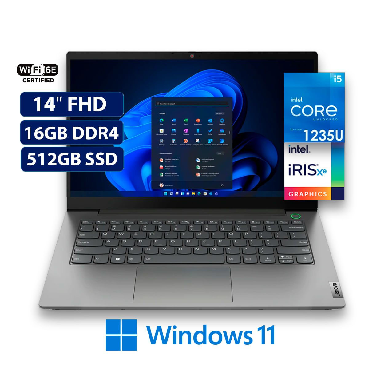 Laptop LENOVO 14" ThinkBook 14 Core I5 1235U 3.3 GHZ 16 GB 512GB SSD WIN11P