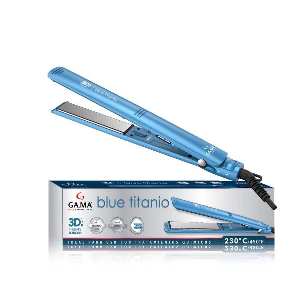 Plancha Alisadora Gama Blue Titanio 3D Therapy Ultra ion