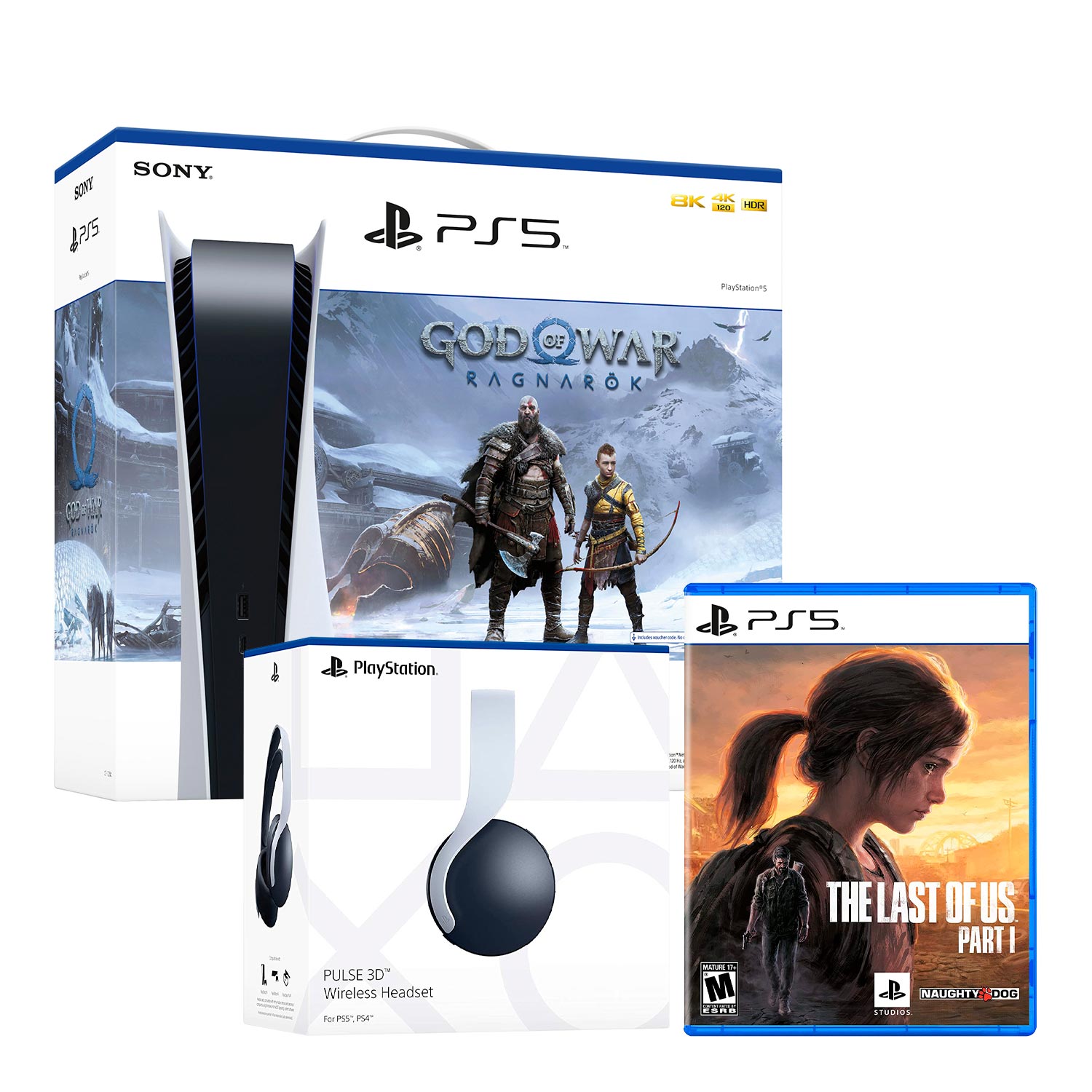 Consola Ps5 Bundle God Of War + The Last Of Us + Audifono