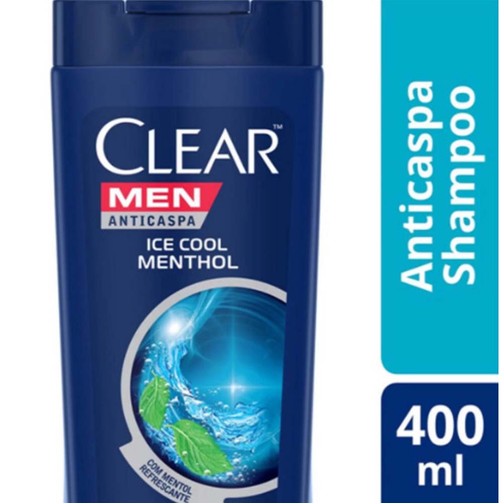 Shampoo CLEAR Men Anticaspa Ice Cool Menthol Frasco 400ml