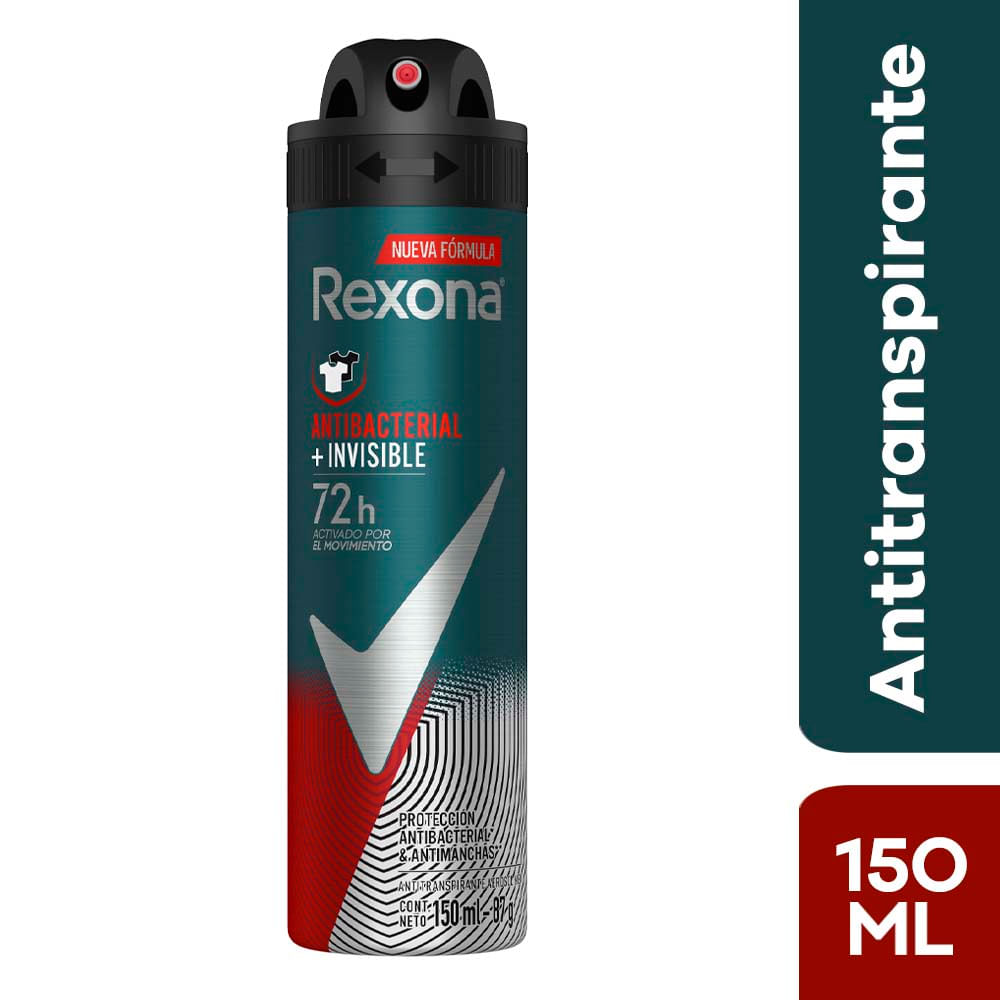 Desodorante en Aerosol para Hombre REXONA Antibacterial Frasco 150ml