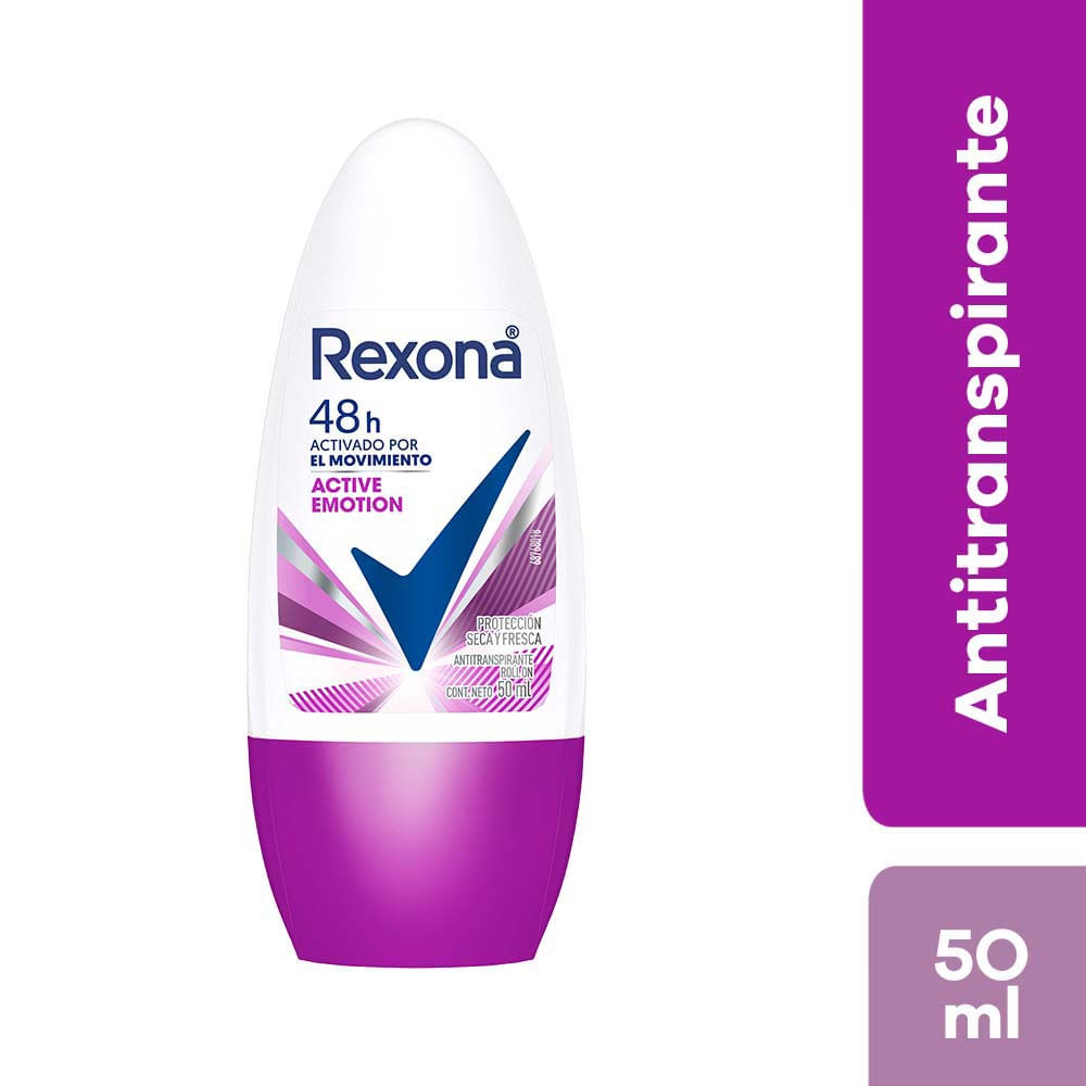 Desodorante para mujer en Roll On para Mujer REXONA Active Emotion Frasco 50ml