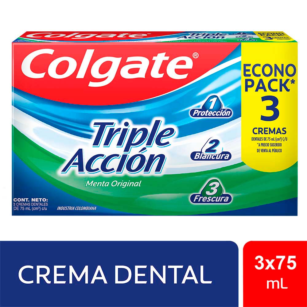 Pasta Dental COLGATE Triple Acción 3x75ml