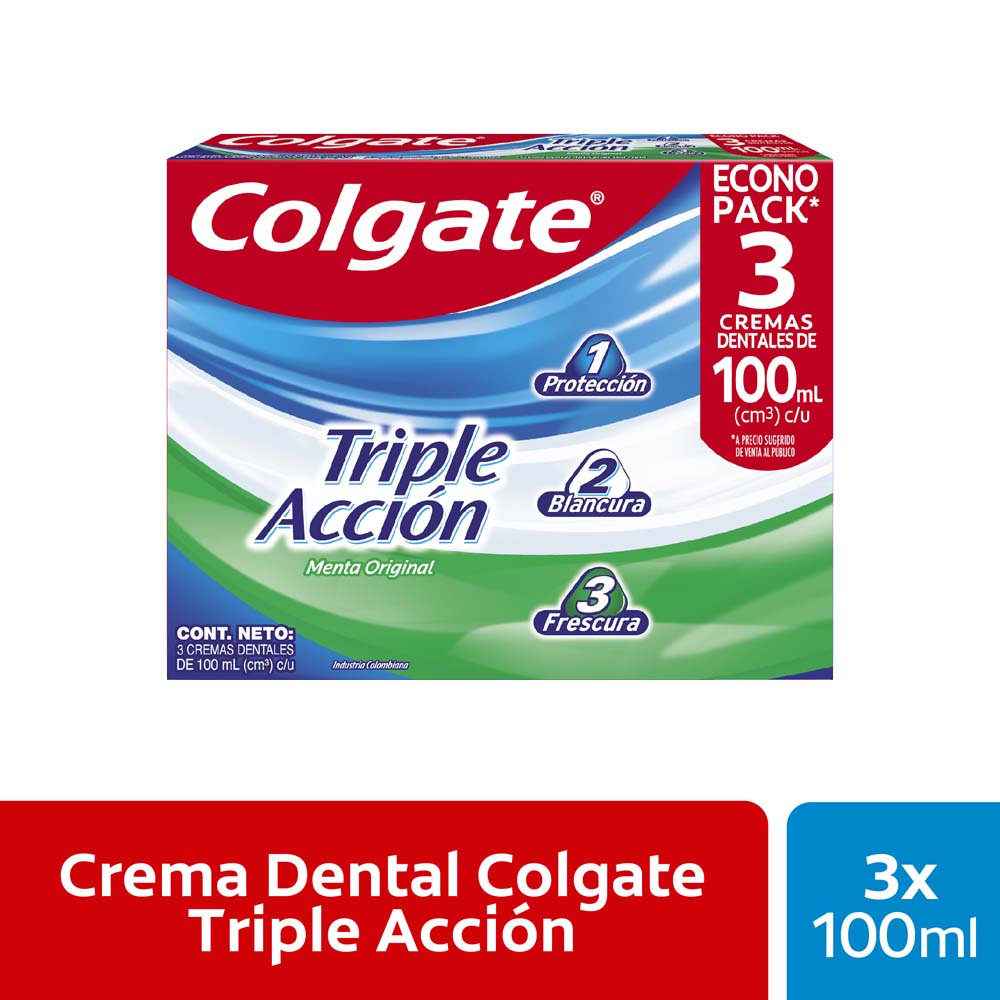 Pasta Dental COLGATE Triple Acción 3x100ml