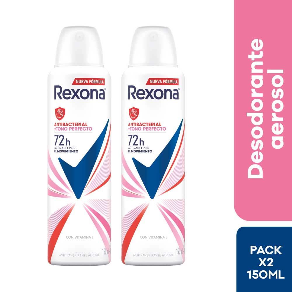 Desodorantes REXONA Mujer Tono Perfecto Frasco 150ml Paquete 2un