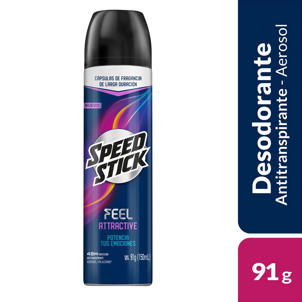 Desodorante para hombre Spray SPEED STICK Feel Attractive Frasco 91g