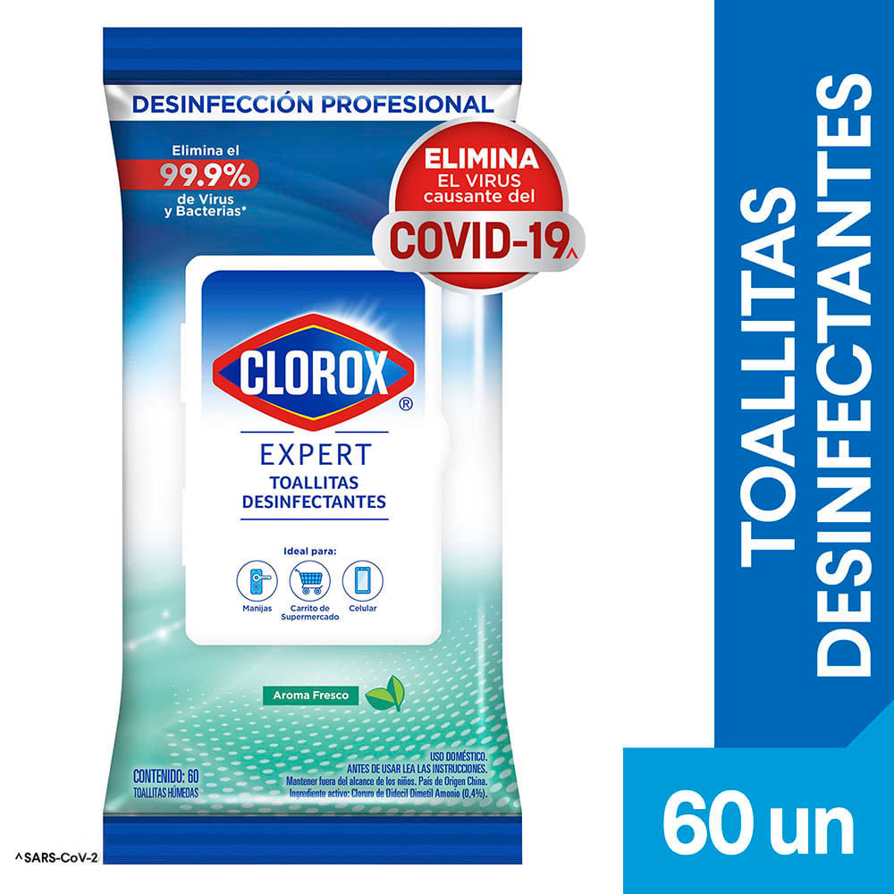 Toallitas Desinfectantes CLOROX Expert Fresh 60un
