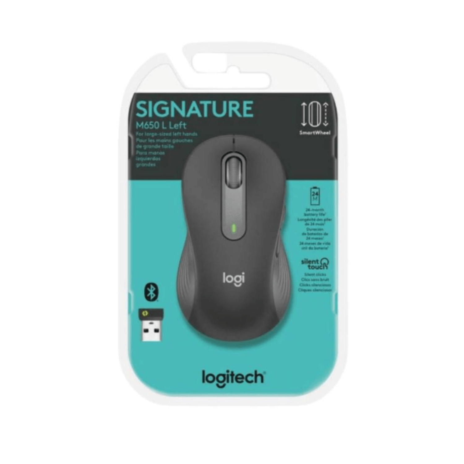 Mouse Logitech Signature M650 Silent Bluetooth Zurdo