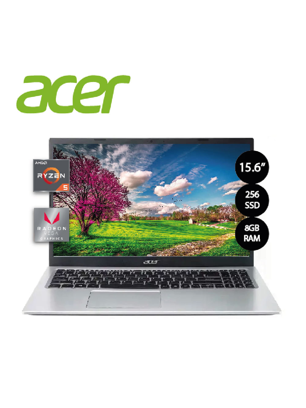 Laptop Acer A315-24p-R42p Ryzen 5-7520u 8gb 256gb Ssd Radeon Graphics 156?Fhd Win11