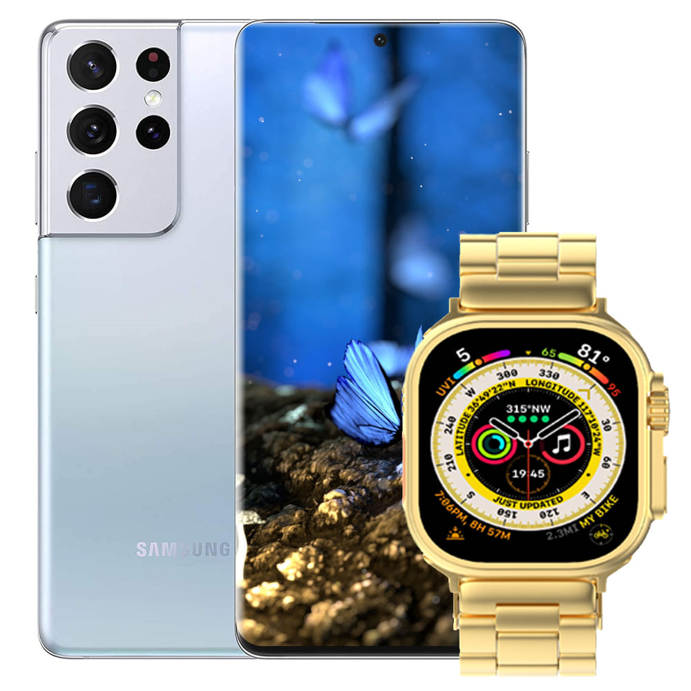 Celular Samsung Galaxy S21 Ultra 5G 128GB - Blanco + Smartwatch (Obsequio)