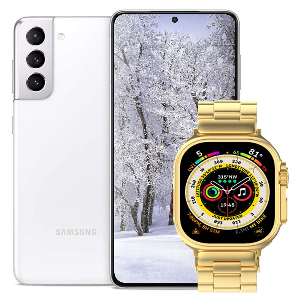 Celular Samsung Galaxy S21 5G 128GB - Blanco + Smartwatch (Obsequio)