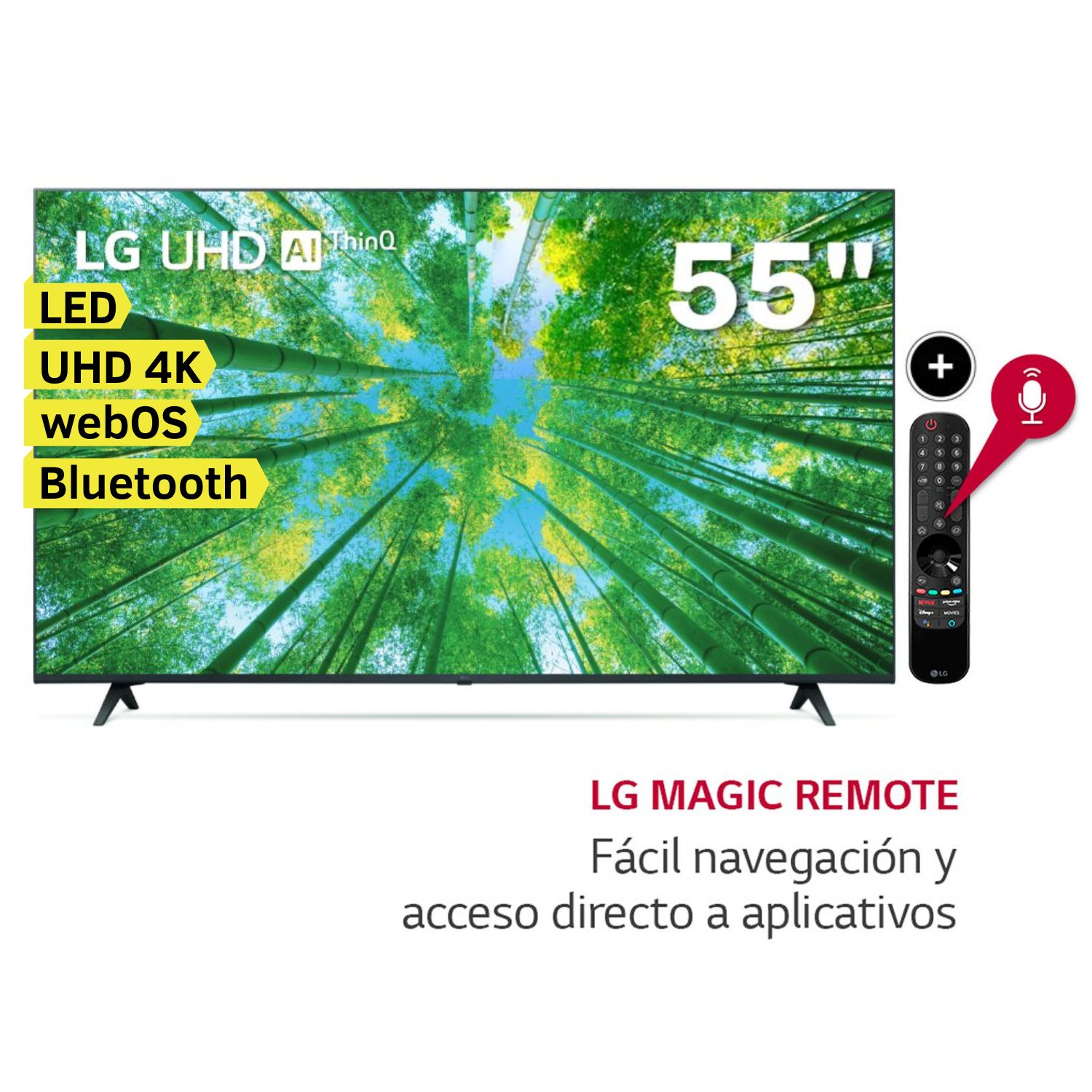 Televisor LG LED Smart TV 55" Ultra HD 4K ThinQ AI 55UQ7950PSB