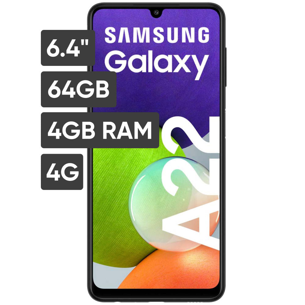 Smartphone SAMSUNG Galaxy A22 6.4'' 64GB 4GB 48 + 8 + 2 + 2 MP Negro