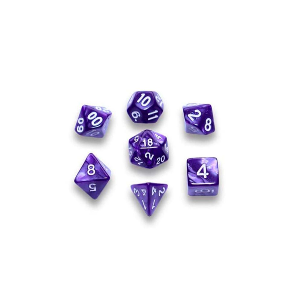 Juego de Mesa 3D Set De Dados Gosu: 7-Dice Glossy Purple
