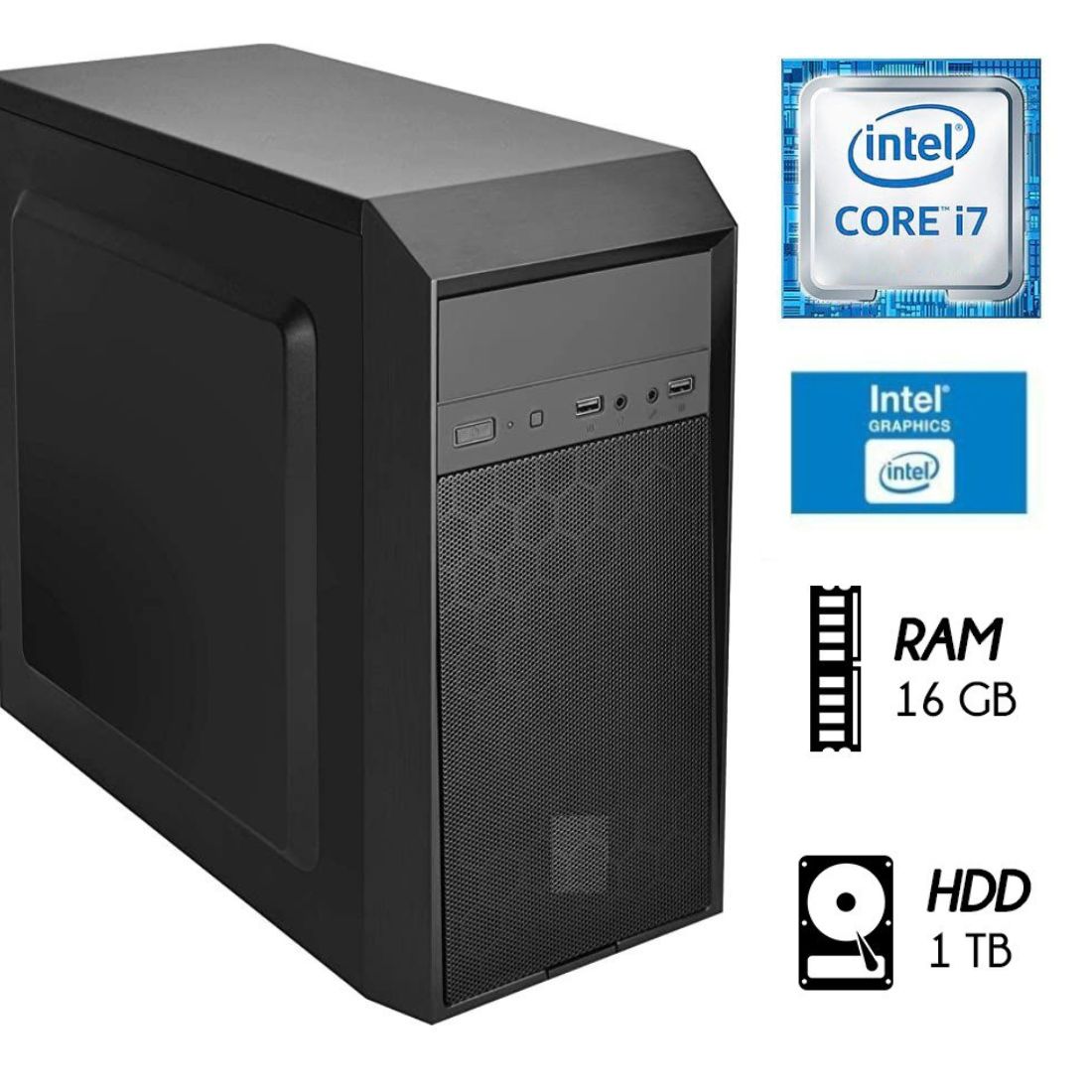 Computadora PC Intel Core i7 3.2 Ghz Ram 16GB Disco Duro 1TB Case 350W