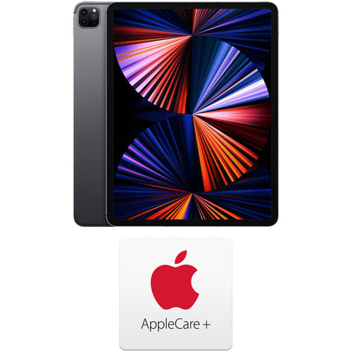 Kit de plan de protección Apple 12.9" iPad Pro y Applecare + Mediados de 2021 256 GB Wi-Fi + 5G LTE Space Grey