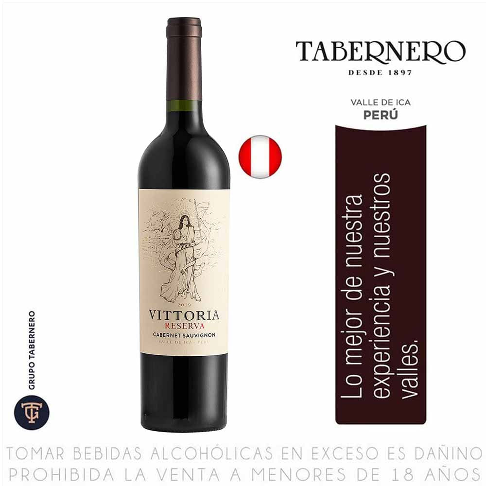 Vino Tinto TABERNERO VITTORIA Reserva Cabernet Sauvignon Botella 750ml