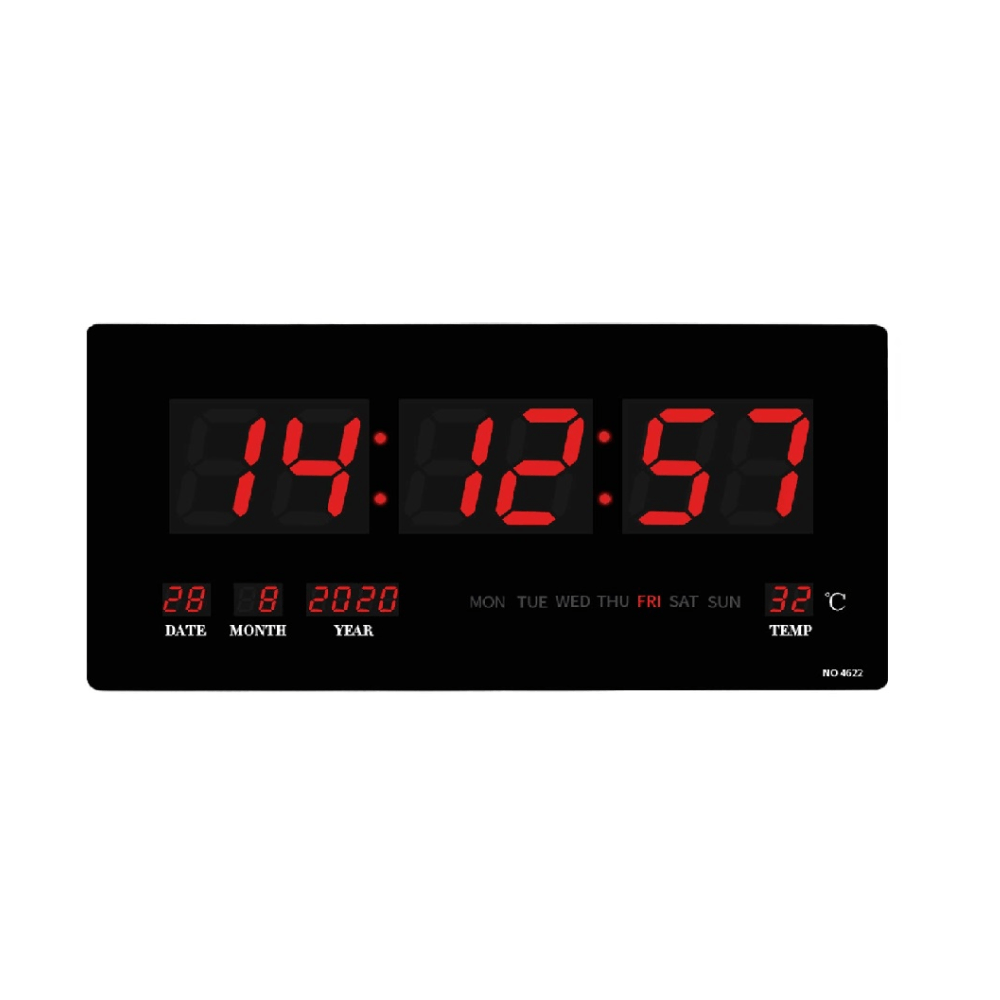 Reloj Digital De Pared Calendario Hora C°