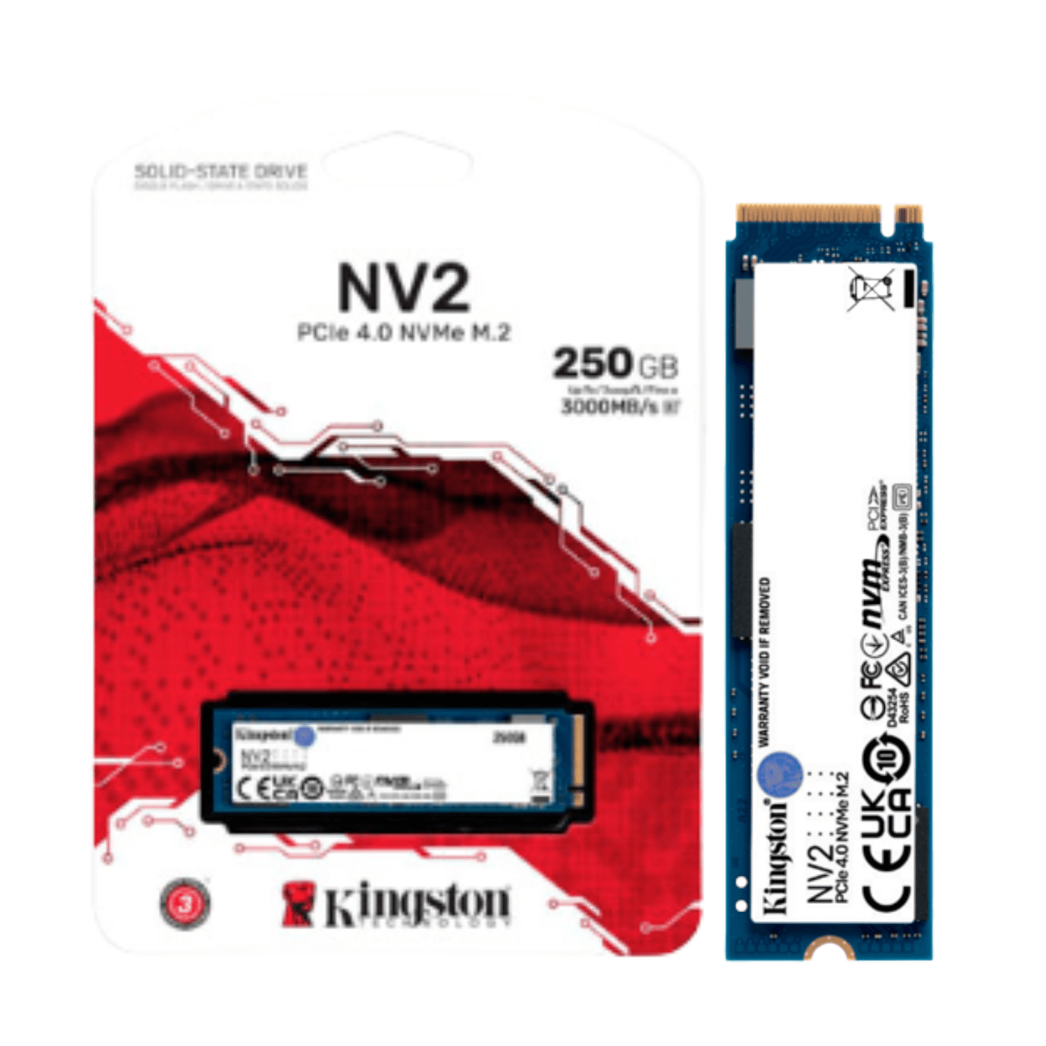 Disco Duro Solido Kingston M.2 PCle 4.0 Nvme 250Gb Snv2s/250g
