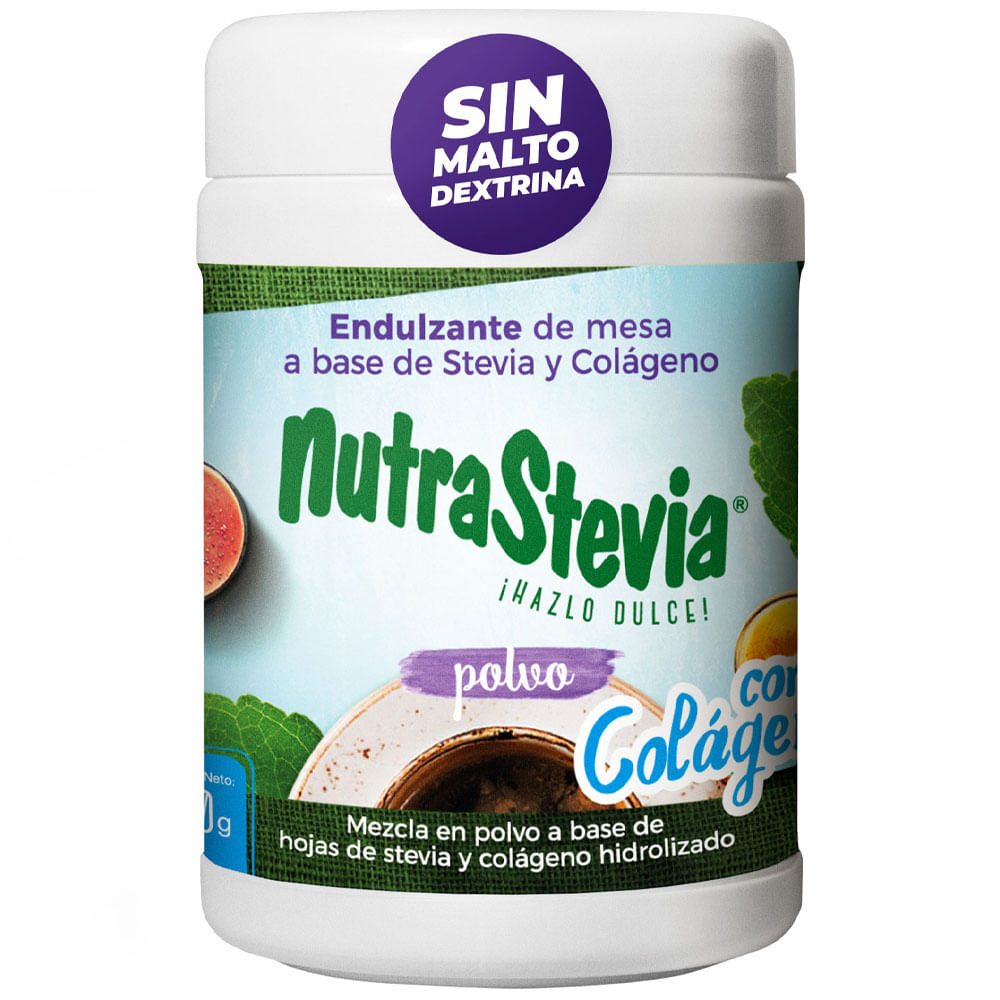 Endulzante NUTRA STEVIA a base de Stevia y Colágeno Frasco 50g