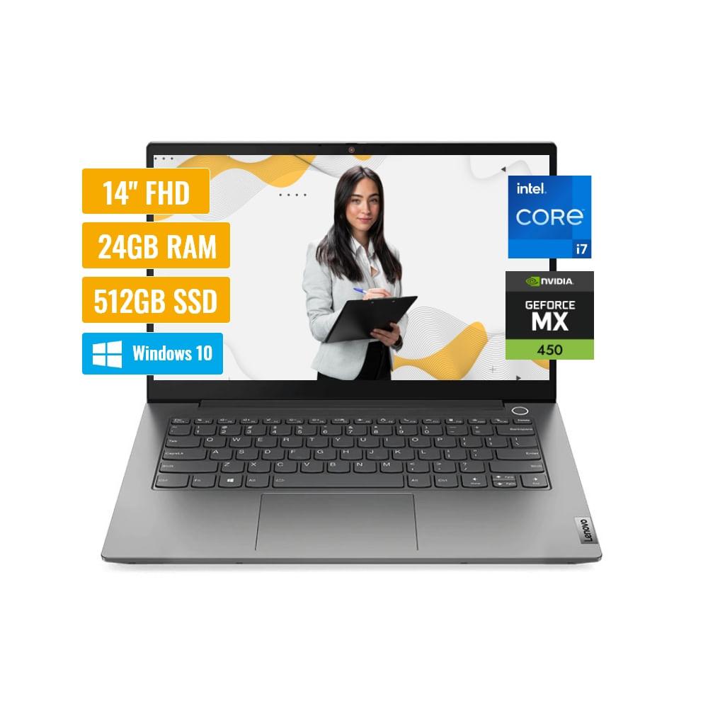 Laptop Lenovo Thinkbook Intel Core i7-1165G7 24GB RAM 512GB SSD 2GB NVIDIA MX450 14" FHD Windows 10