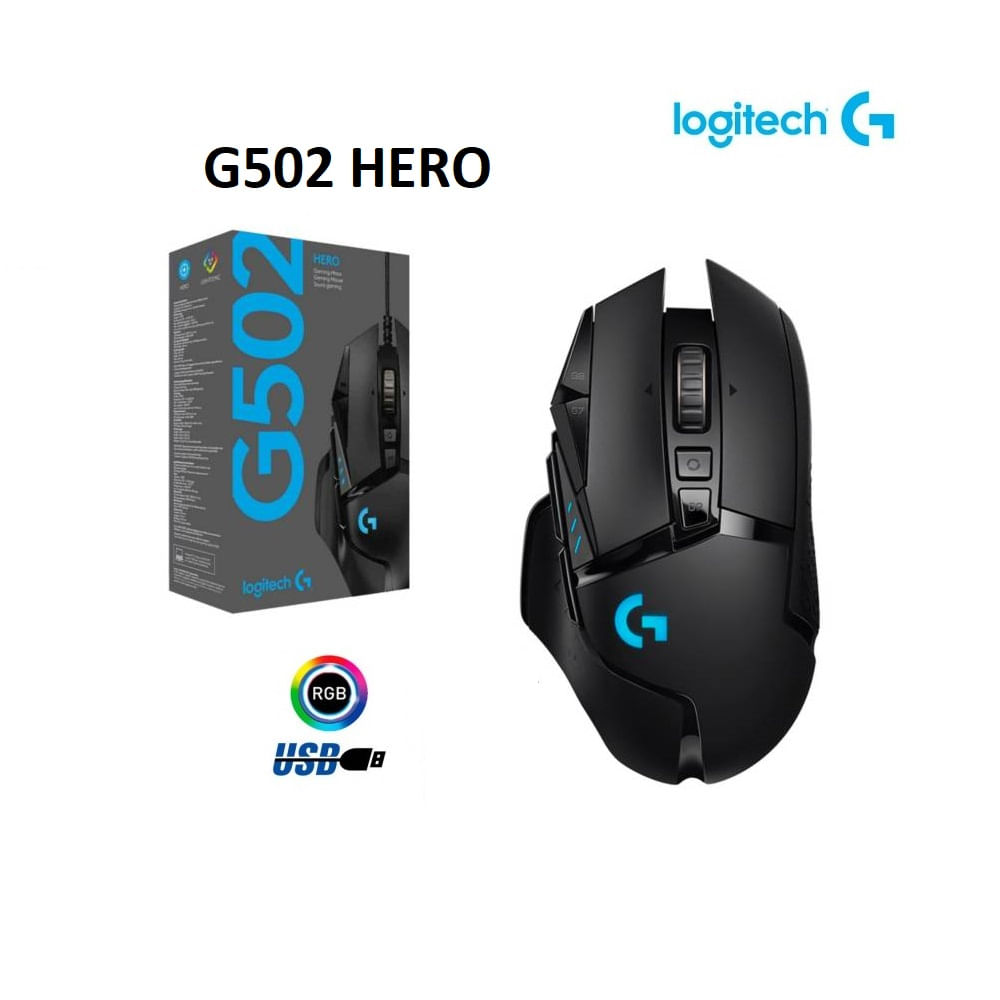 Mouse Logitech G502 Hero Gaming Led Rgb 16000dpi