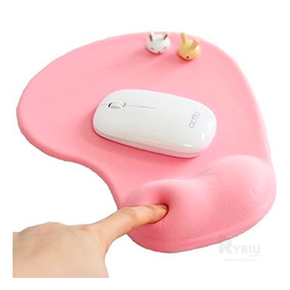 Pad Mouse Color Rosado con Descansador de Mano